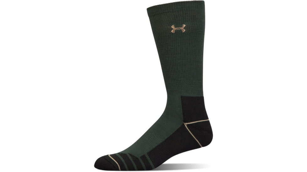 Under Armour Mens Hitch Charged Wool Socks, Combat Green/Canvas, 10-13 Large, U722-COM/CAN-LG