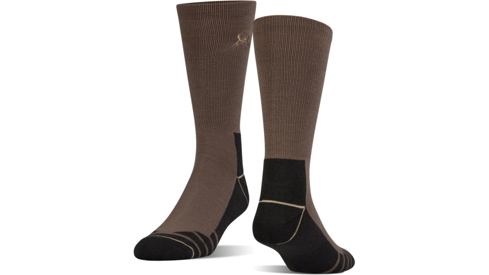 Under Armour Mens Hitch Charged Wool Socks, Hearth Stone/Canvas, 10-13 Large, U722-HST/CAN-LG