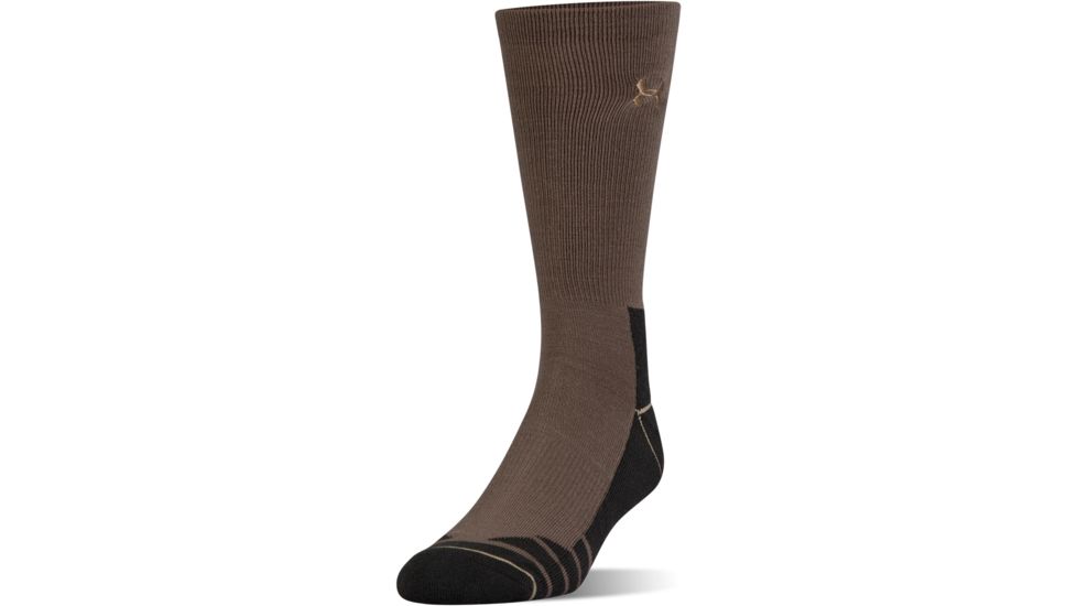 Under Armour Mens Hitch Charged Wool Socks, Hearth Stone/Canvas, 10-13 Large, U722-HST/CAN-LG