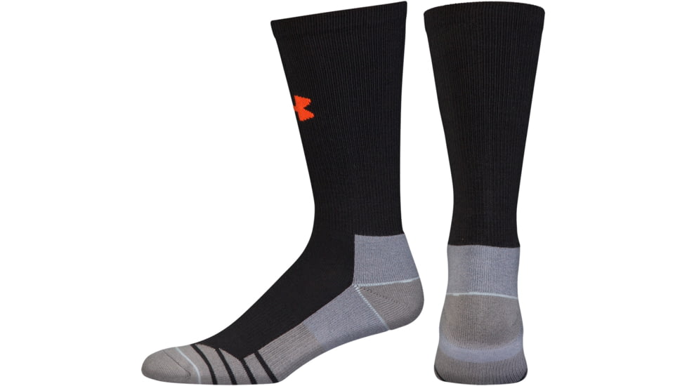 Under Armour Mens Hitch Lite 3.0 Socks, Black/Volcano Orange, 9-11 Medium, U731-BLK/VOL-MD