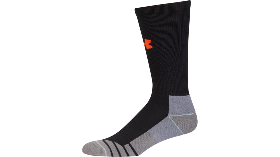Under Armour Mens Hitch Lite 3.0 Socks, Black/Volcano Orange, 9-11 Medium, U731-BLK/VOL-MD