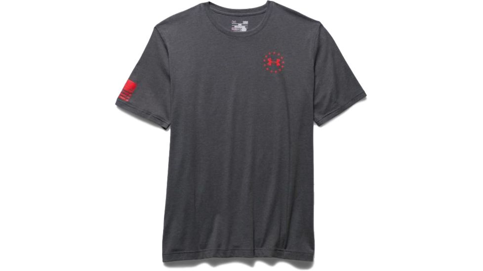 Under Armour Mens WWP Freedom Flag Short Sleeve T-Shirt,Carbon Heather,Small 1270670091SM