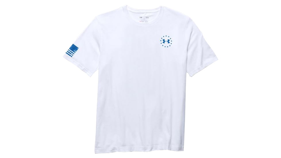 Under Armour Mens WWP Freedom Flag Short Sleeve T-Shirt,White,2XL 12706701002X