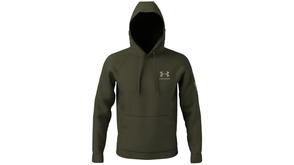 Under Armour New Freedom Flag Hoodie - Mens, Marine OD Green, Extra Large, 1370806390XL