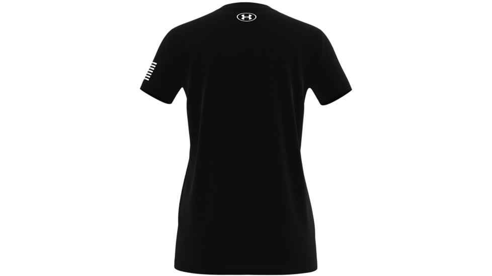 Under Armour New Freedom Logo T-Shirt - Womens, Black / White, Large, 1370815002LG