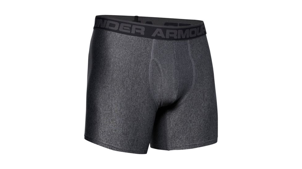 Under Armour Original Series 6 Inch Boxerjock - Mens, Carbon Heather/Charcoal, 2XL, 1277238-090-XXL