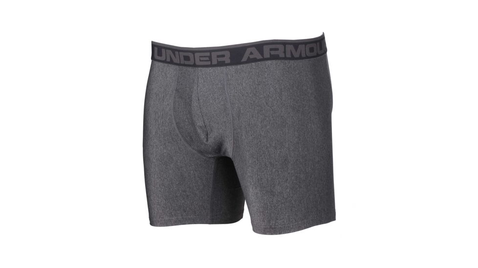 Under Armour Original Series 6 Inch Boxerjock - Mens, Carbon Heather/Charcoal, Extra Large, 1277238-090-XL
