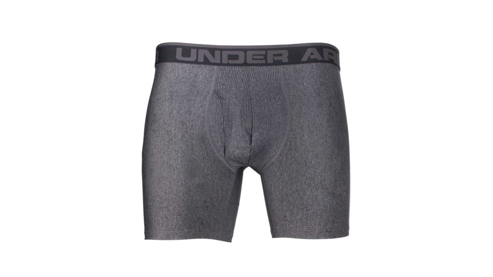 Under Armour Original Series 6 Inch Boxerjock - Mens, Carbon Heather/Charcoal, Extra Large, 1277238-090-XL