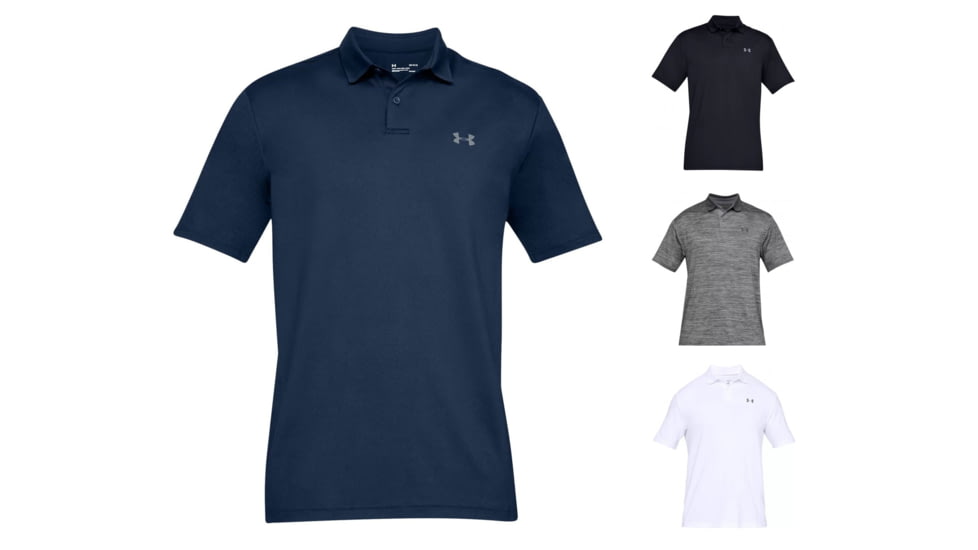 Under Armour Performance Polo Textured - Men's, Academy, Black, Steel, White