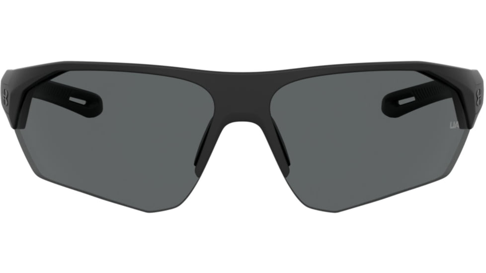 Under Armour Playmaker Sunglasses with Matte Black Frame and Grey Lens, Medium, UA0001GS 003-KA