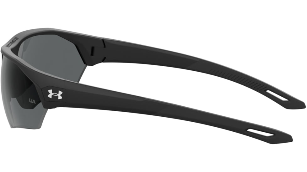 Under Armour Playmaker Sunglasses with Matte Black Frame and Grey Lens, Medium, UA0001GS 003-KA