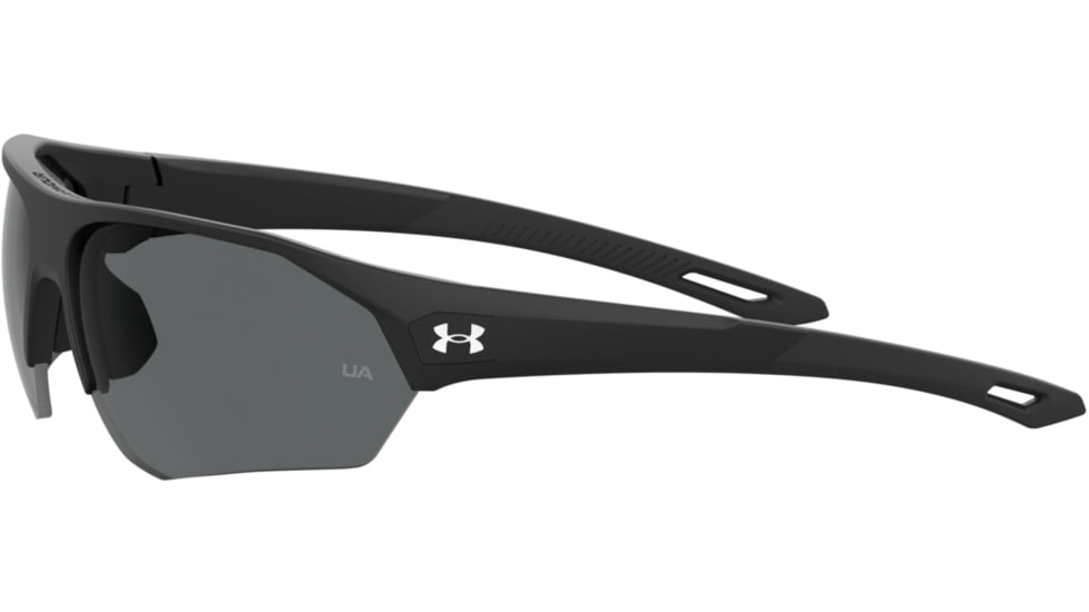 Under Armour Playmaker Sunglasses with Matte Black Frame and Grey Lens, Medium, UA0001GS 003-KA