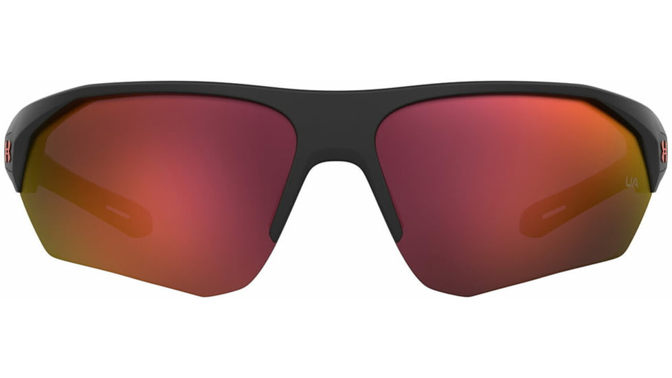 Under Armour Playmaker Sunglasses with Matte Black/Grey Frame and Orange Mirror Lens, Medium, UA0001GS RC2-7F