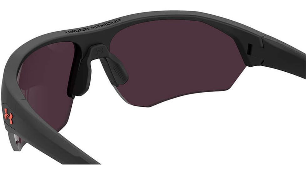 Under Armour Playmaker Sunglasses with Matte Black/Grey Frame and Orange Mirror Lens, Medium, UA0001GS RC2-7F