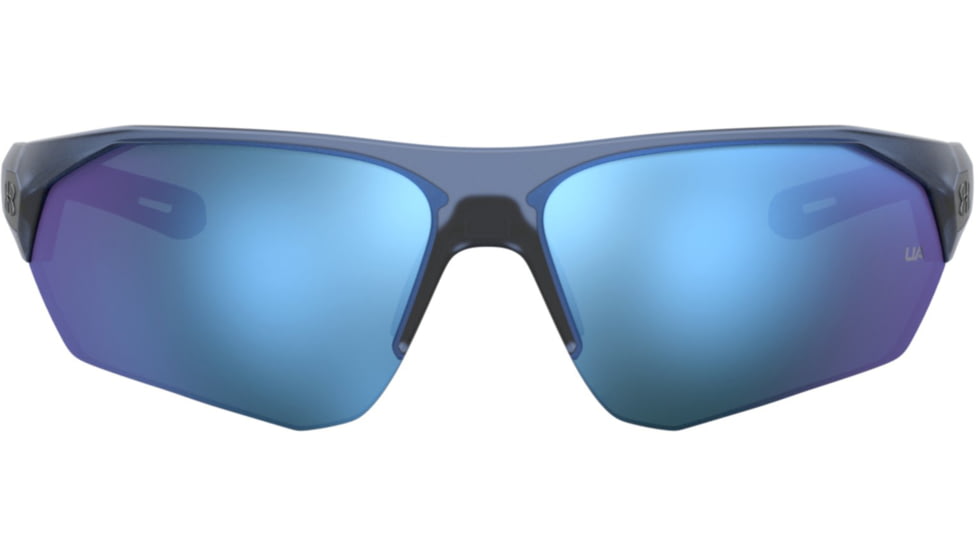 Under Armour Playmaker Sunglasses with Matte Blue Frame and Baseball Tuned Blue Mirror Lens, Medium, UA0001GS PJP-W1
