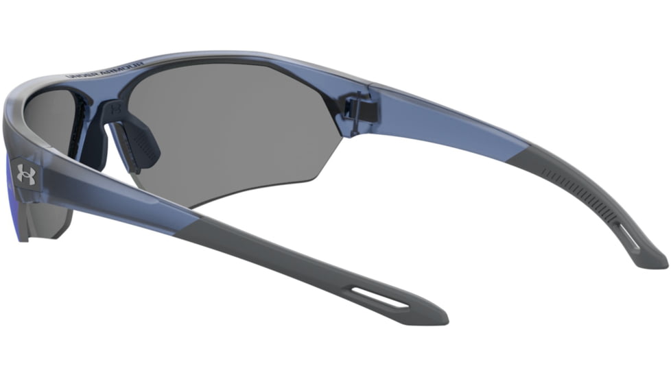 Under Armour Playmaker Sunglasses with Matte Blue Frame and Baseball Tuned Blue Mirror Lens, Medium, UA0001GS PJP-W1