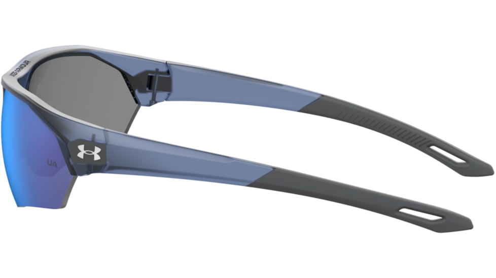 Under Armour Playmaker Sunglasses with Matte Blue Frame and Baseball Tuned Blue Mirror Lens, Medium, UA0001GS PJP-W1