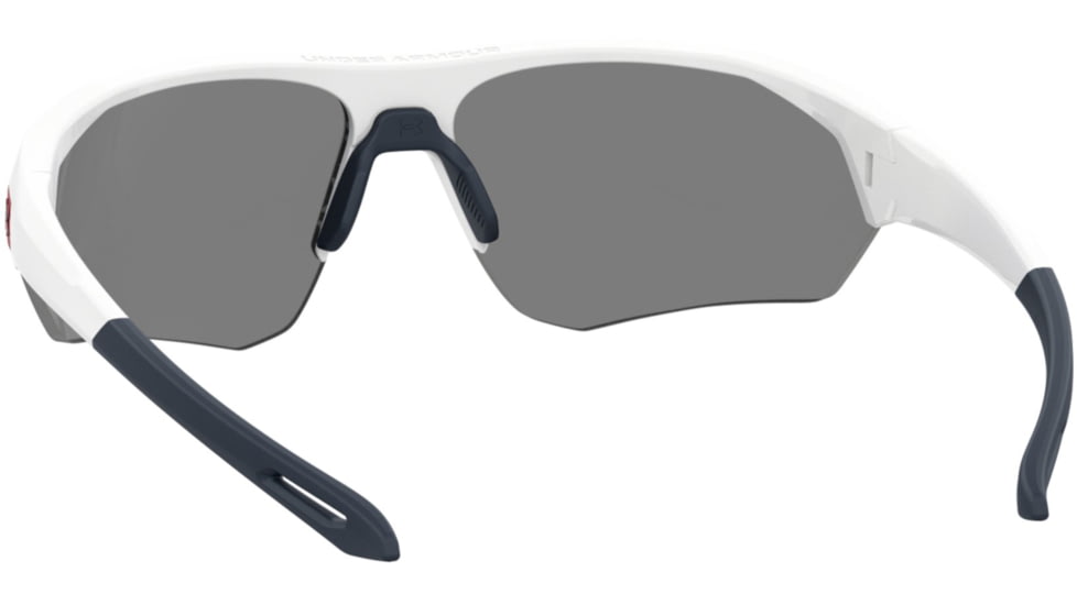 Under Armour Playmaker Sunglasses with Matte White Frame and Baseball Tuned Blue Mirror Lens, Medium, UA0001GS 6HT-W1