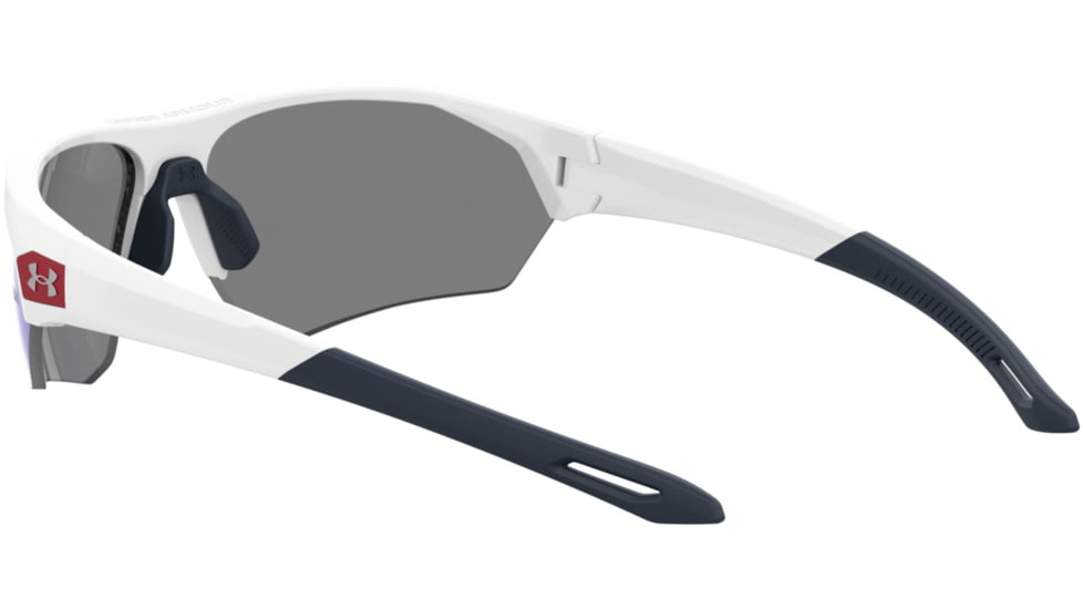 Under Armour Playmaker Sunglasses with Matte White Frame and Baseball Tuned Blue Mirror Lens, Medium, UA0001GS 6HT-W1