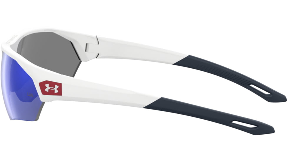 Under Armour Playmaker Sunglasses with Matte White Frame and Baseball Tuned Blue Mirror Lens, Medium, UA0001GS 6HT-W1