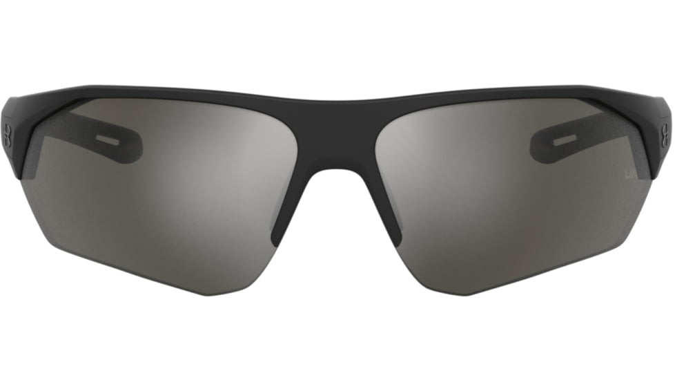 Under Armour Playmaker Sunglasses with Shiny Black/Grey Frame and Silver Mirror Lens, Medium, UA0001GS 807-QI