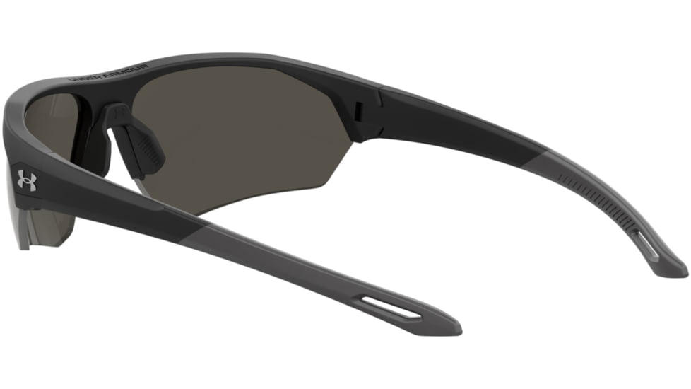 Under Armour Playmaker Sunglasses with Shiny Black/Grey Frame and Silver Mirror Lens, Medium, UA0001GS 807-QI