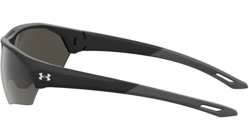 Under Armour Playmaker Sunglasses with Shiny Black/Grey Frame and Silver Mirror Lens, Medium, UA0001GS 807-QI