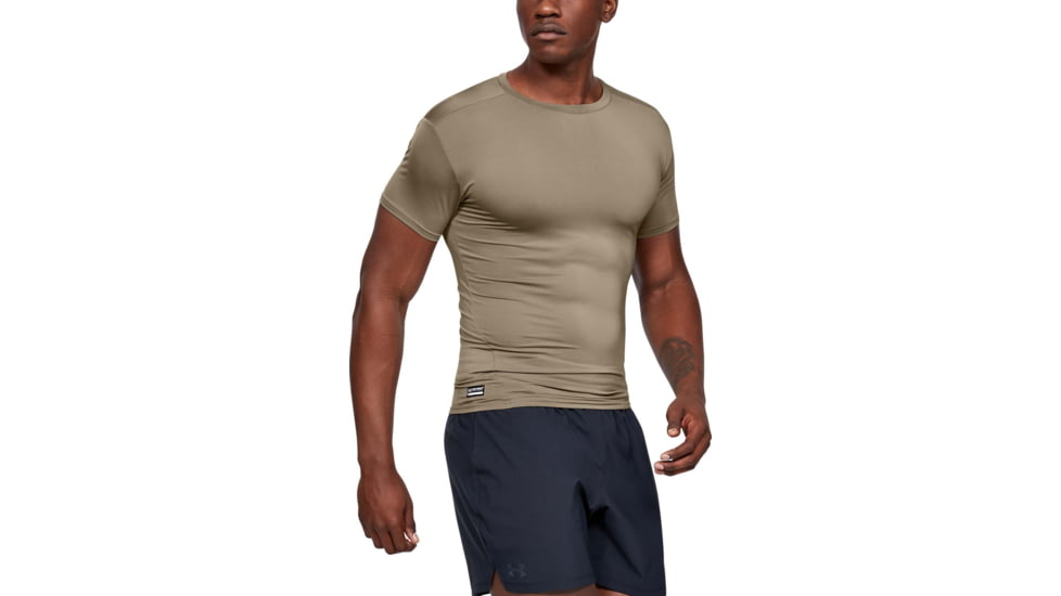Under Armour Tactical HeatGear Compression Short Sleeve T-Shirt - Mens, Federal Tan, 3X-Large, 12160074993X