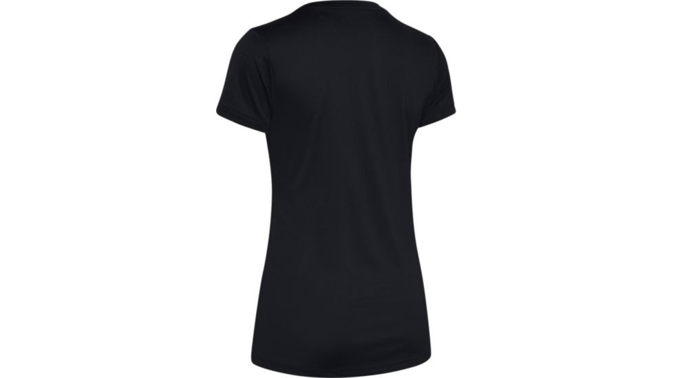 Under Armour Tech Shoulder Contrast T-Shirt - Womens, 2XL, Black, 13519660012X