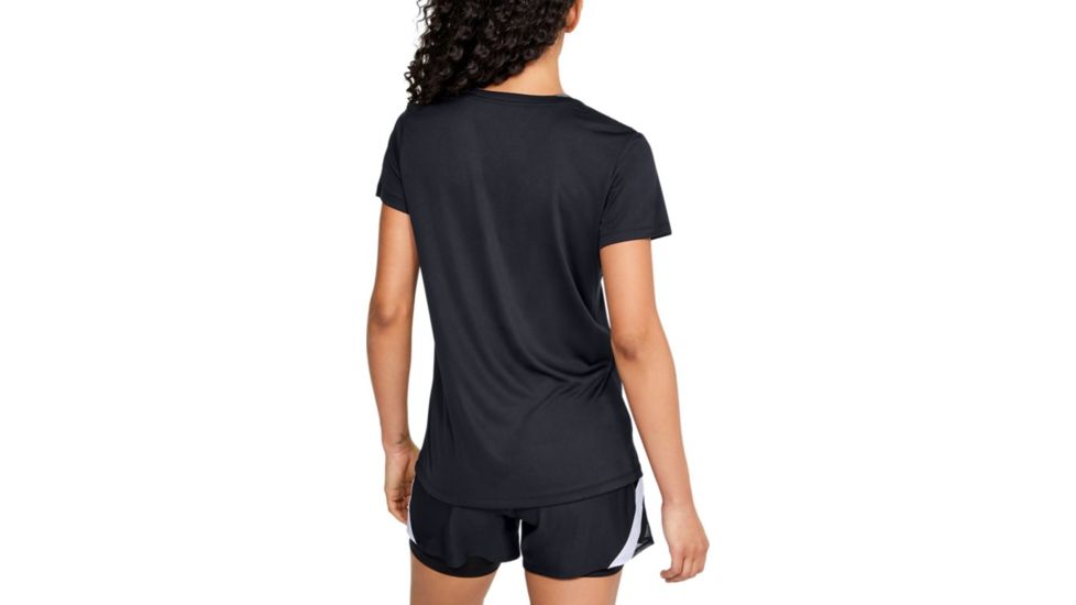 Under Armour Tech Shoulder Contrast T-Shirt - Womens, 2XL, Black, 13519660012X
