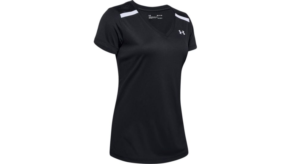 Under Armour Tech Shoulder Contrast T-Shirt - Womens, 2XL, Black, 13519660012X