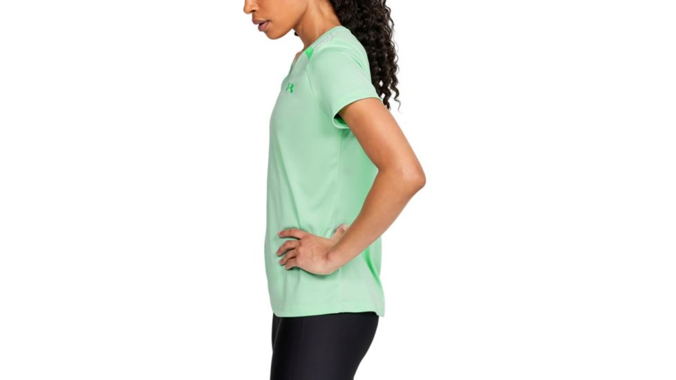 Under Armour Tech Shoulder Contrast T-Shirt - Womens, 2XL, Green Haze, 13519663822X