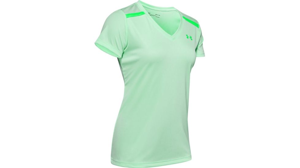 Under Armour Tech Shoulder Contrast T-Shirt - Womens, 2XL, Green Haze, 13519663822X