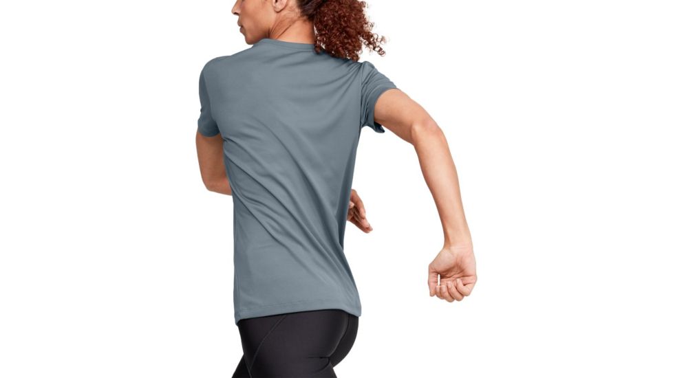 Under Armour Tech Shoulder Contrast T-Shirt - Womens, Extra Small, Hushed Turquoise, 1351966396XS