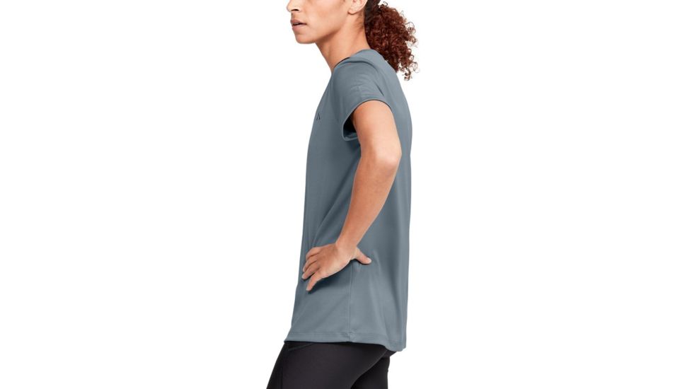 Under Armour Tech Shoulder Contrast T-Shirt - Womens, Extra Small, Hushed Turquoise, 1351966396XS