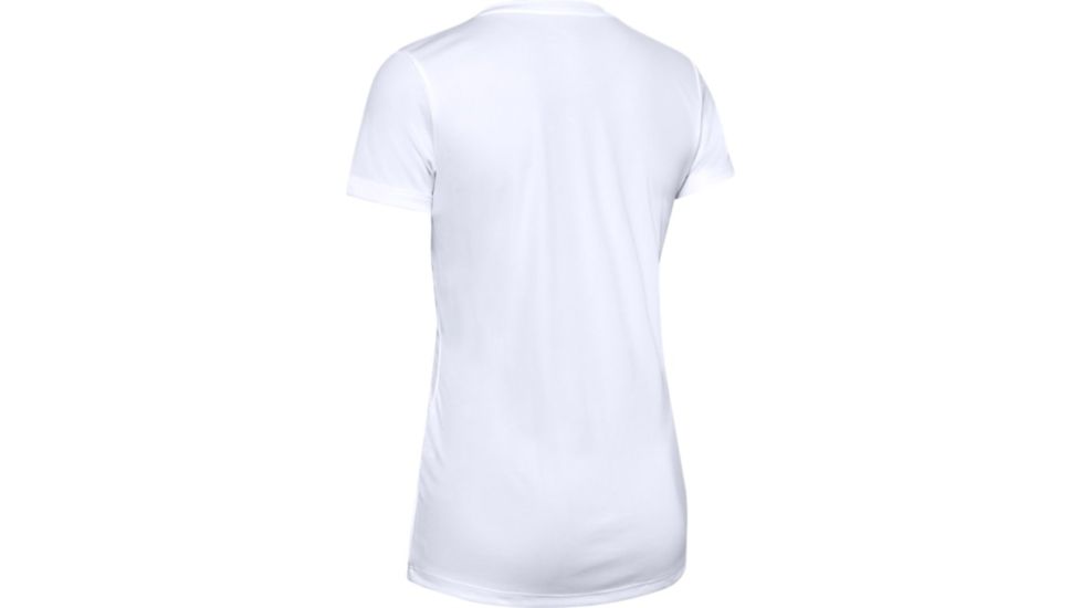 Under Armour Tech Shoulder Contrast T-Shirt - Womens, Extra Small, White, 1351966100XS