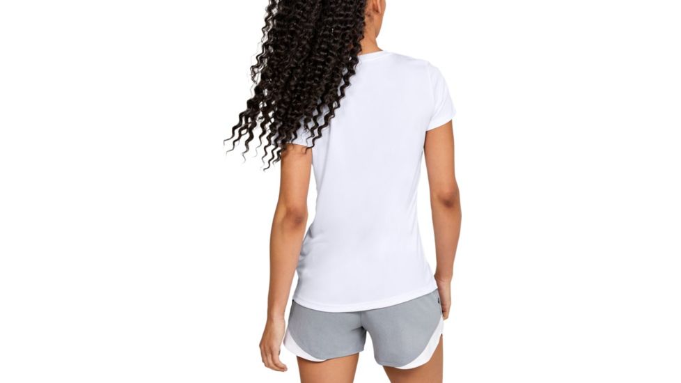 Under Armour Tech Shoulder Contrast T-Shirt - Womens, Extra Small, White, 1351966100XS