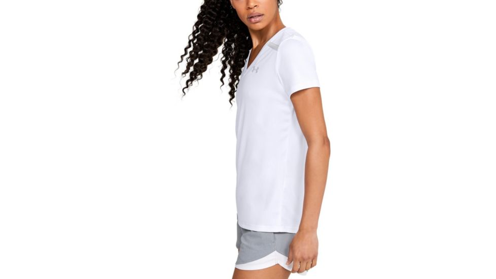 Under Armour Tech Shoulder Contrast T-Shirt - Womens, Extra Small, White, 1351966100XS