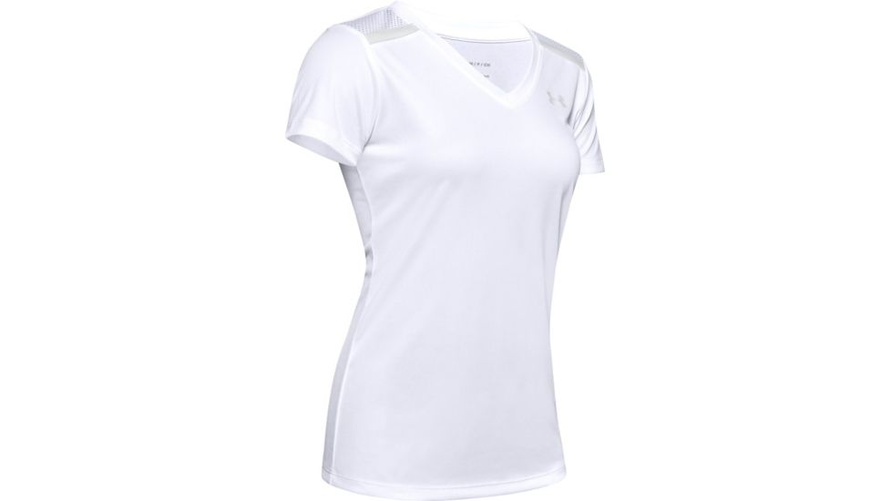 Under Armour Tech Shoulder Contrast T-Shirt - Womens, Extra Small, White, 1351966100XS