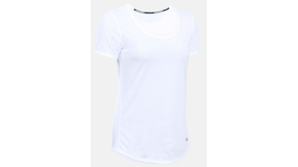 Under Armour Threadborne Streaker Short Sleeve T-Shirt - Women's-White/White/Reflective-Medium