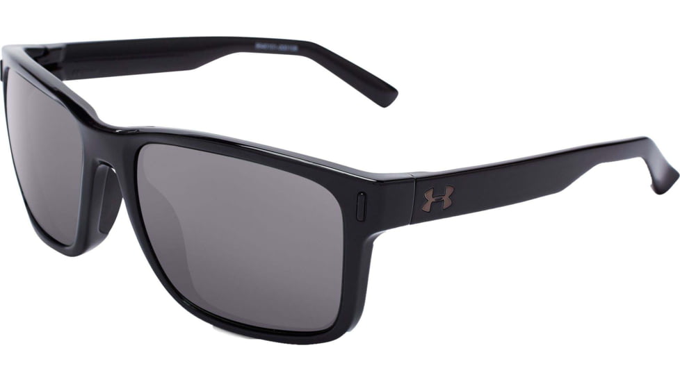 Under Armour UA Assist Sunglasses, Gray Lens, Shiny Black, One Size Fits Most, UA8640101-000108
