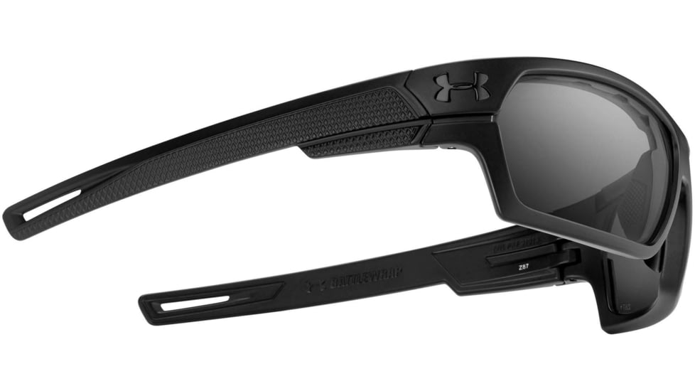 Under Armour UA Battlewrap Sunglasses, Gray Lens, Satin Black, One Size Fits Most, UA8630081-010100