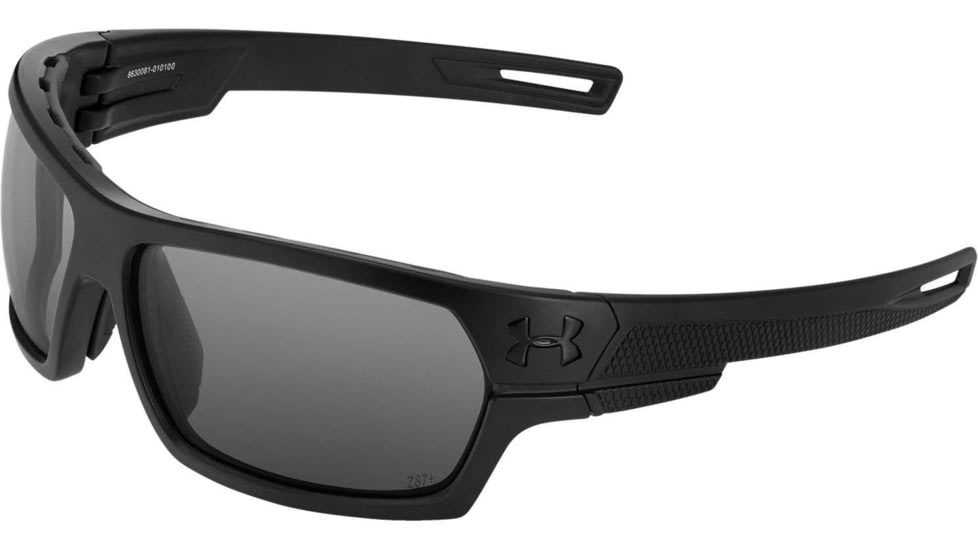 Under Armour UA Battlewrap Sunglasses, Gray Lens, Satin Black, One Size Fits Most, UA8630081-010100