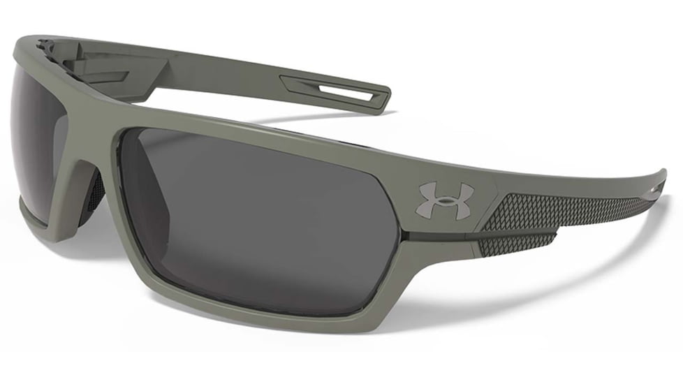 Under Armour UA Battlewrap Sunglasses, Gray Lens, Satin Rough Green, One Size Fits Most, UA8630081-310100