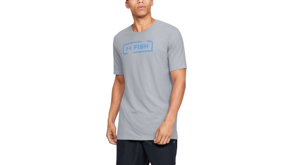 Under Armour UA Fish Logo T-Shirt - Men's, 2XL, Mod Gray, 13312010132X