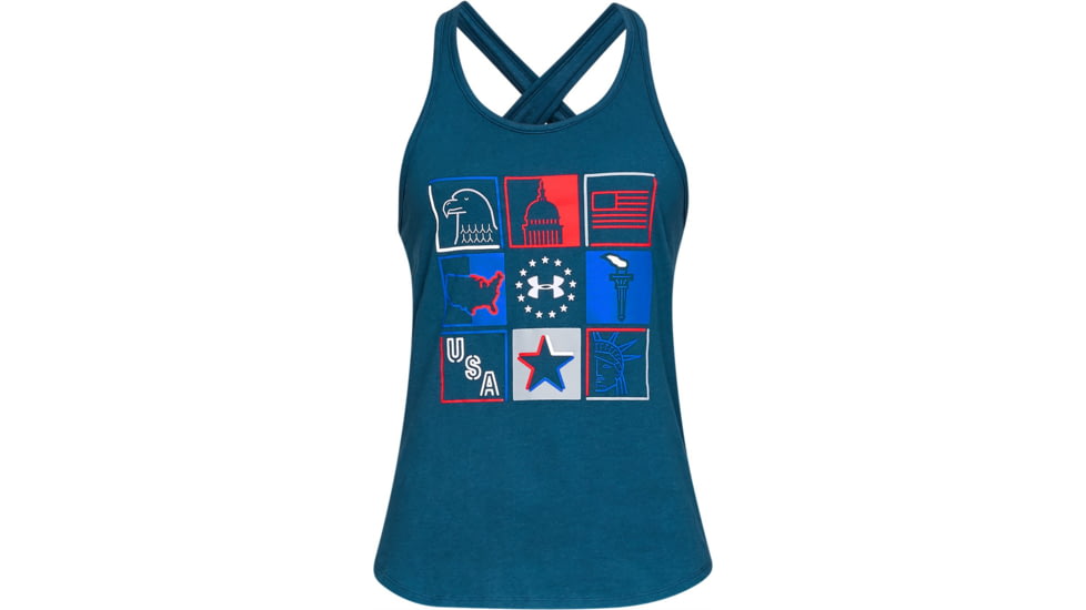 Under Armour UA Freedom Collage Tank Top - Womens, Blue, Medium, 1327577437MD