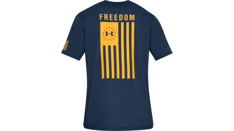 Under Armour UA Freedom Flag T-Shirt - Mens, Academy/Steeltown Gold, Small, 1333350410SM