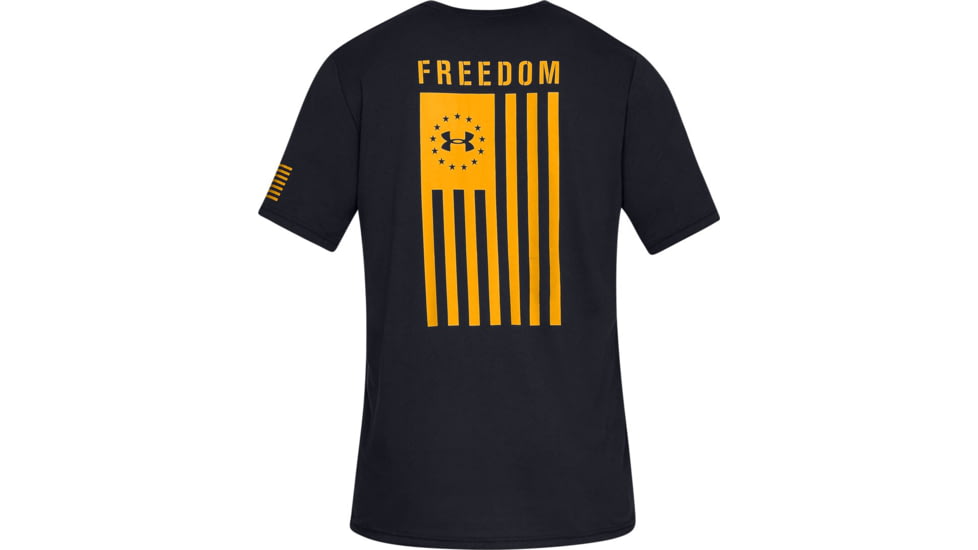 Under Armour UA Freedom Flag T-Shirt - Mens, Black/Steeltown Gold, 3X-Large, 13333500033XL