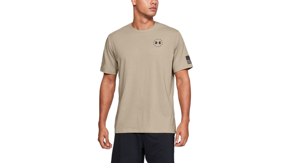 Under Armour UA Freedom Flag T-Shirt - Mens, Desert Sand, Small, 1333350290SM