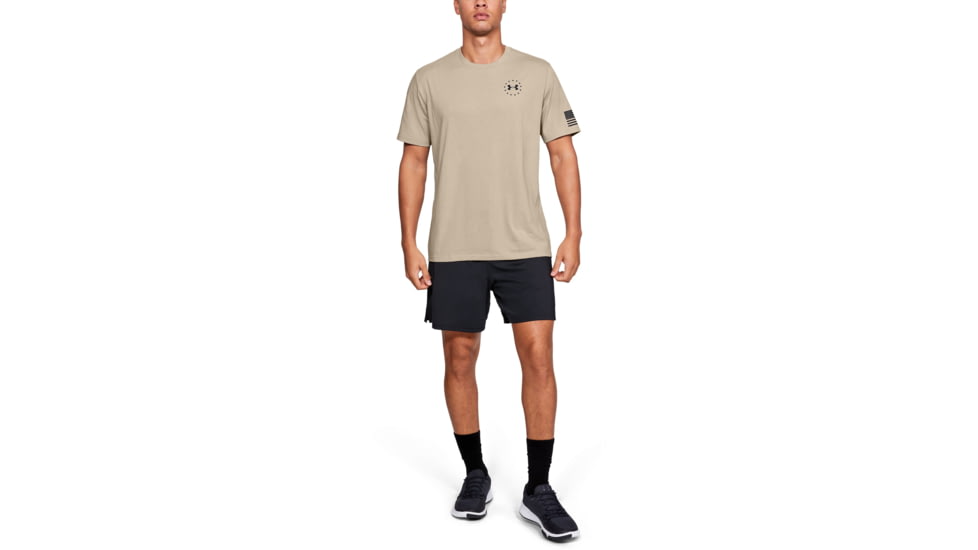 Under Armour UA Freedom Flag T-Shirt - Mens, Desert Sand, Small, 1333350290SM